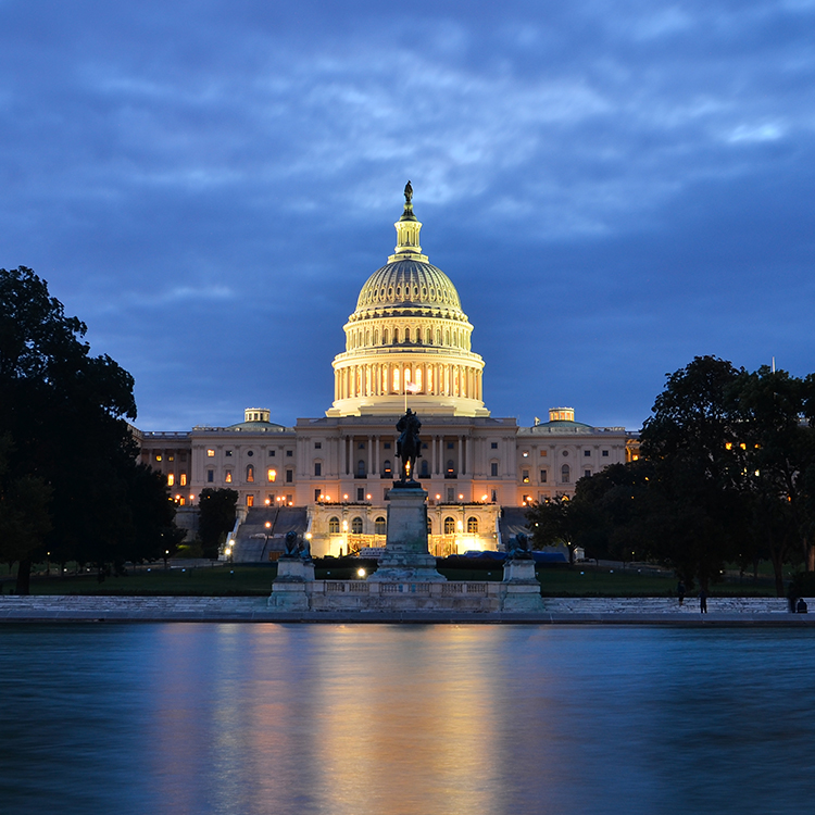 Photo of US Capitol at Night